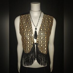 Vintage "Jokuna" Black & Gold Vest